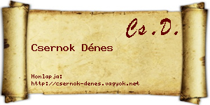 Csernok Dénes névjegykártya